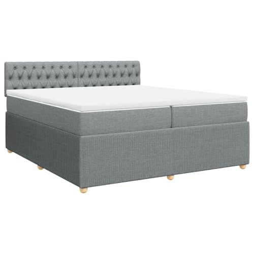 Hommdiy Boxspringbett Doppelbett mit Matratze und Topper Bettgestell mit Kopfteil Polsterbett Bett für Schlafzimmer Hellgrau 200x200cm-Knopfheftung Design Hommdiy Boxspringbett Doppelbett mit Matratze und Topper Bettgestell mit Kopfteil Polsterbett Bett für Schlafzimmer Hellgrau 200x200cm-Knopfheftung Design von Hommdiy
