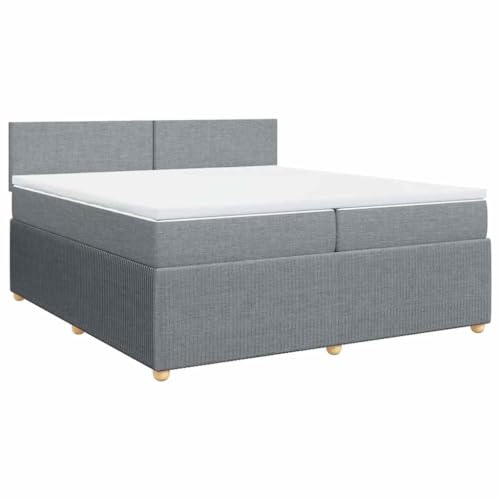 Hommdiy Boxspringbett Doppelbett mit Matratze und Topper Bettgestell mit Kopfteil Polsterbett Bett für Schlafzimmer Hellgrau 200x200cm-Schlichtes Design Hommdiy Boxspringbett Doppelbett mit Matratze und Topper Bettgestell mit Kopfteil Polsterbett Bett für Schlafzimmer Hellgrau 200x200cm-Schlichtes Design von Hommdiy