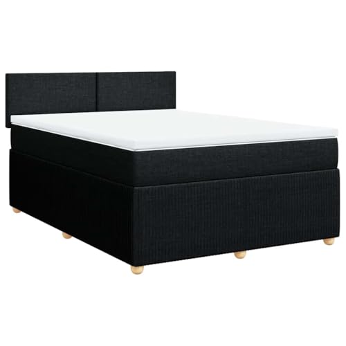Hommdiy Boxspringbett Doppelbett mit Matratze und Topper Bettgestell mit Kopfteil Polsterbett Bett für Schlafzimmer Schwarz 160x200cm-Schlichtes Design Hommdiy Boxspringbett Doppelbett mit Matratze und Topper Bettgestell mit Kopfteil Polsterbett Bett für Schlafzimmer Schwarz 160x200cm-Schlichtes Design von Hommdiy