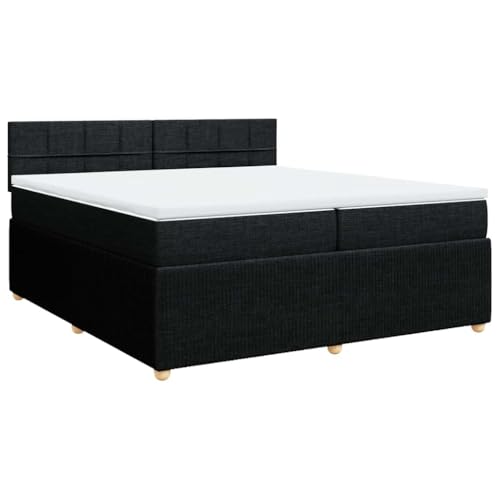 Hommdiy Boxspringbett Doppelbett mit Matratze und Topper Bettgestell mit Kopfteil Polsterbett Bett für Schlafzimmer Schwarz 200x200cm-Block mit Quadraten Hommdiy Boxspringbett Doppelbett mit Matratze und Topper Bettgestell mit Kopfteil Polsterbett Bett für Schlafzimmer Schwarz 200x200cm-Block mit Quadraten von Hommdiy