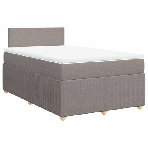 Hommdiy Boxspringbett Doppelbett mit Matratze und Topper Bettgestell mit Kopfteil Polsterbett Bett für Schlafzimmer Taupe 120x190cm-Schlichtes Design von Hommdiy