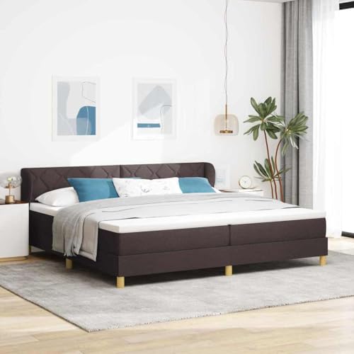 Hommdiy Boxspringbett mit Matratze Creme 90x200 cm Stoff Bettgestell Polsterbett Bett Lattenrost Bettrahmen Schlafzimmerbett Dunkelbraun Hommdiy Boxspringbett mit Matratze Creme 90x200 cm Stoff Bettgestell Polsterbett Bett Lattenrost Bettrahmen Schlafzimmerbett Dunkelbraun von Hommdiy