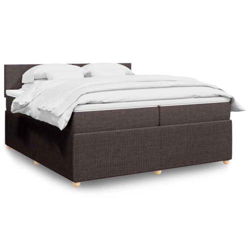Hommdiy Boxspringbett mit Matratze Dunkelbraun 200x200 cm Stoff Schlichtes Design Hommdiy Boxspringbett mit Matratze Dunkelbraun 200x200 cm Stoff Schlichtes Design von Hommdiy