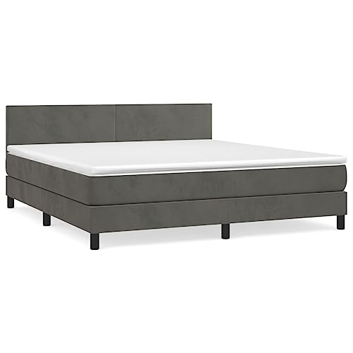 Hommdiy Boxspringbett mit Matratze Dunkelgrau 180x200 cm SamtSchlichtes Design Hommdiy Boxspringbett mit Matratze Dunkelgrau 180x200 cm SamtSchlichtes Design von Hommdiy