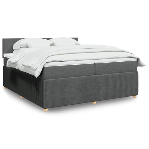 Hommdiy Boxspringbett mit Matratze Dunkelgrau 200x200 cm Stoff Schlichtes Design Hommdiy Boxspringbett mit Matratze Dunkelgrau 200x200 cm Stoff Schlichtes Design von Hommdiy
