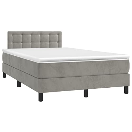 Hommdiy Boxspringbett mit Matratze Hellgrau 120x200 cm Samt Hommdiy Boxspringbett mit Matratze Hellgrau 120x200 cm Samt von Hommdiy