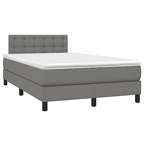Hommdiy Boxspringbett mit Matratze LED Polsterbett Einzelbett Bett Bettgestell Lattenrost Bettrahmen Schlafzimmerbett Hotelbett1 Dunkelgrau 120x200cm StoffKnöpfe Hommdiy Boxspringbett mit Matratze LED Polsterbett Einzelbett Bett Bettgestell Lattenrost Bettrahmen Schlafzimmerbett Hotelbett1 Dunkelgrau 120x200cm StoffKnöpfe von Hommdiy