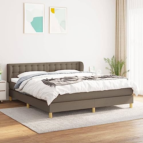 Hommdiy Boxspringbett mit Matratze Taupe 160x200 cm Stoff Bettgestell Polsterbett Bett Lattenrost Bettrahmen Schlafzimmerbett Hommdiy Boxspringbett mit Matratze Taupe 160x200 cm Stoff Bettgestell Polsterbett Bett Lattenrost Bettrahmen Schlafzimmerbett von Hommdiy