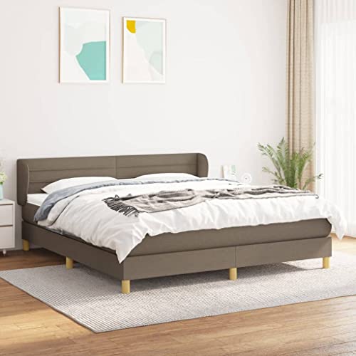 Hommdiy Boxspringbett mit Matratze Taupe 180x200 cm Stoff Bettgestell Polsterbett Bett Lattenrost Bettrahmen Schlafzimmerbett Hommdiy Boxspringbett mit Matratze Taupe 180x200 cm Stoff Bettgestell Polsterbett Bett Lattenrost Bettrahmen Schlafzimmerbett von Hommdiy