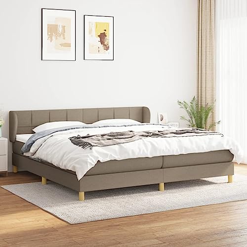 Hommdiy Boxspringbett mit Matratze Taupe 200x200 cm Stoff Bettgestell Polsterbett Bett Lattenrost Bettrahmen Schlafzimmerbett Hommdiy Boxspringbett mit Matratze Taupe 200x200 cm Stoff Bettgestell Polsterbett Bett Lattenrost Bettrahmen Schlafzimmerbett von Hommdiy