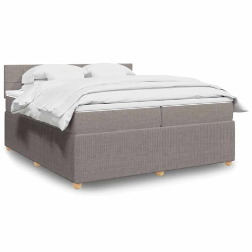Hommdiy Boxspringbett mit Matratze Taupe 200x200 cm Stoff Block mit Quadraten Hommdiy Boxspringbett mit Matratze Taupe 200x200 cm Stoff Block mit Quadraten von Hommdiy