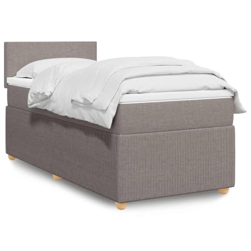 Hommdiy Boxspringbett mit Matratze Taupe 90x200 cm Stoff Schlichtes Design Hommdiy Boxspringbett mit Matratze Taupe 90x200 cm Stoff Schlichtes Design von Hommdiy