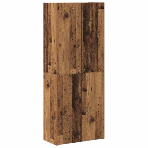 Hommdiy Büroschrank Aktenschrank Schrank Aufbewahrungsschrank Beistellschrank Holzschrank mit Regal 2 pcs Altholz 60 x 32 x 153 Holzwerkstoff von Hommdiy