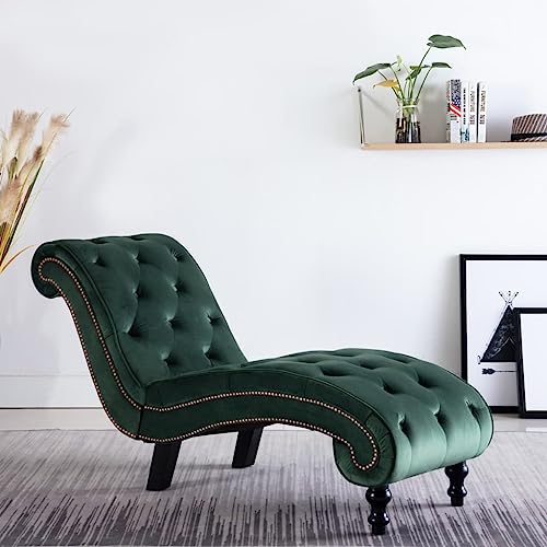 Hommdiy Chaiselongue Relaxliege Liegestuhl Relaxsessel Loungesessel Sesselliege Liegesessel Komfortliege Recamiere Lounge Wildleder-Optik Grün von Hommdiy