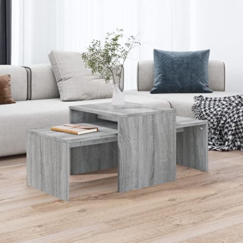 Hommdiy Couchtisch-Set Grau Sonoma 100x48x40 cm Holzwerkstoff Hommdiy Couchtisch-Set Grau Sonoma 100x48x40 cm Holzwerkstoff von Hommdiy
