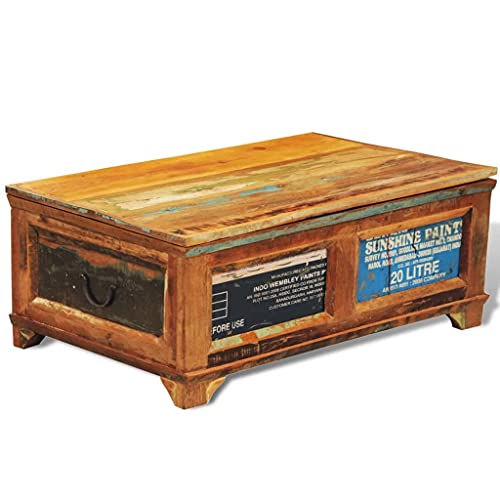 Hommdiy Couchtisch mit Stauraum Vintage Altholz von Hommdiy