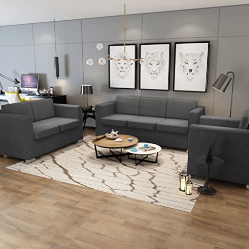 Hommdiy Dreiteilige Sofagarnitur Stoff Dunkelgrau von Hommdiy