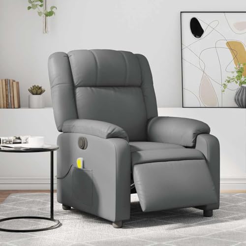 Hommdiy Elektrischer Massagesessel Relaxsessel TV-Sessel verstellbar mit Seitentaschen Leder Grau Elektrisches Neigungssystem Mit Massage Hommdiy Elektrischer Massagesessel Relaxsessel TV-Sessel verstellbar mit Seitentaschen Leder Grau Elektrisches Neigungssystem Mit Massage von Hommdiy