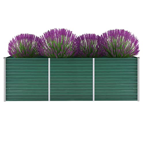 Hommdiy Garten-Hochbeet Verzinkter Stahl 240x80x77 cm Grün von Hommdiy