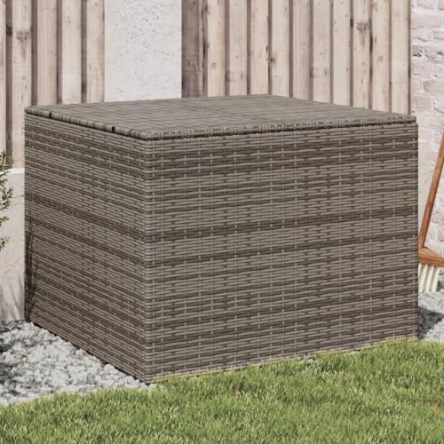 Hommdiy Gartenbox Auflagenbox Kissenbox Kiste Gartentruhe Truhe Box Aufbewahrungsbox Auflagenkiste Garten Poly Rattan Grau 80 x 75 x 59 cm von Hommdiy