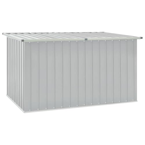 Hommdiy Gartenbox Grau 171x99x93 cmStahl Auflagenbox Kissenbox Aufbewahrungsbox Truhe Box Gartenmöbel Gartenkasten von Hommdiy