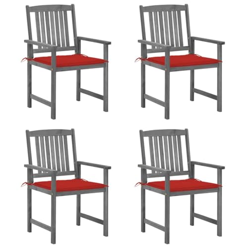 Hommdiy Gartenstühle mit Kissen 4 STK. Grau Massivholz Akazie Hommdiy Gartenstühle mit Kissen 4 STK. Grau Massivholz Akazie von Hommdiy