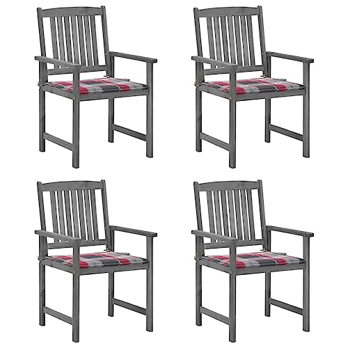 Hommdiy Gartenstühle mit Kissen 4 STK. Grau Massivholz Akazie Hommdiy Gartenstühle mit Kissen 4 STK. Grau Massivholz Akazie von Hommdiy