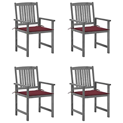 Hommdiy Gartenstühle mit Kissen 4 STK. Grau Massivholz Akazie Hommdiy Gartenstühle mit Kissen 4 STK. Grau Massivholz Akazie von Hommdiy