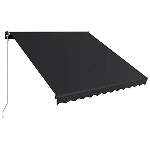 Hommdiy Gelenkarmmarkise Einziehbar Markise 350 x 250 cm Balkonmarkise Sonnenmarkise Sonnenschutz Sichtschutz Terrasse Garten Balkon Anthrazit von Hommdiy