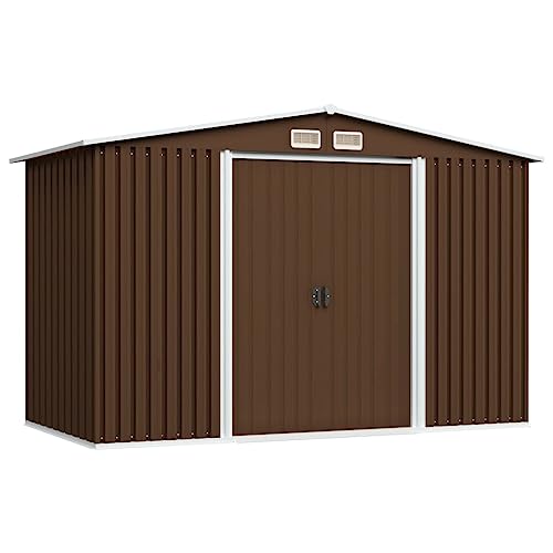 Hommdiy Geräteschuppen Braun 257x205x178 cm Stahl von Hommdiy