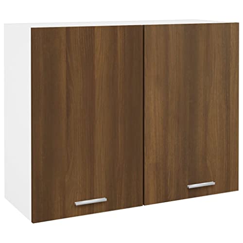 Hommdiy Hängeschrank Lyon Braun Eichen-Optik 80x31x60 cm Küchenschrank Holzwerkstoff Küchenzeile Küchenmöbel Unterschrank Küchenunterschrank Schrank von Hommdiy