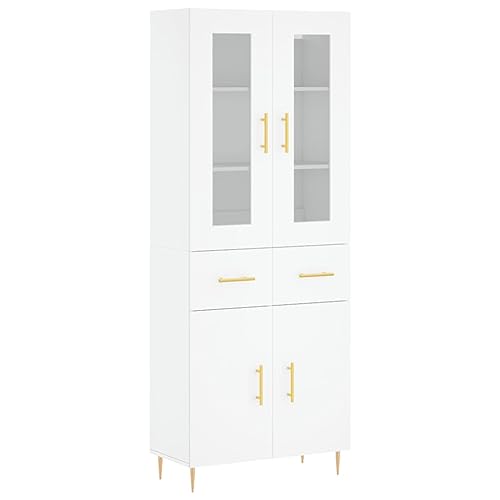 Hommdiy Highboard 69,5x34x180 cm Holzwerkstoff Weiß Hommdiy Highboard 69,5x34x180 cm Holzwerkstoff Weiß von Hommdiy