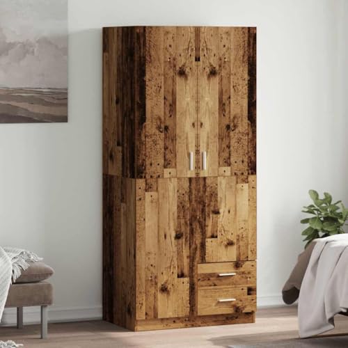 Hommdiy Kleiderschrank Altholz-Optik 80x52x180 cm Holzwerkstoff von Hommdiy