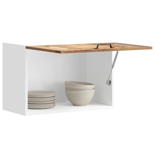 Hommdiy Küchen-Hängeschrank Kalmar Altholz-Optik Schrank Küchenschrank Holzwerkstoff Küchenzeile Küchenmöbel Unterschrank 1x Hängeschrank (1 Klapptür) 60 x 31 x 40 cm von Hommdiy