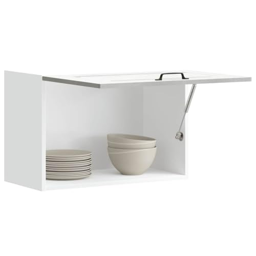 Hommdiy Küchen-Hängeschrank Kalmar Betongrau Schrank Küchenschrank Holzwerkstoff Küchenzeile Küchenmöbel Unterschrank 1x Hängeschrank (1 Klapptür) 60 x 31 x 40 cm von Hommdiy