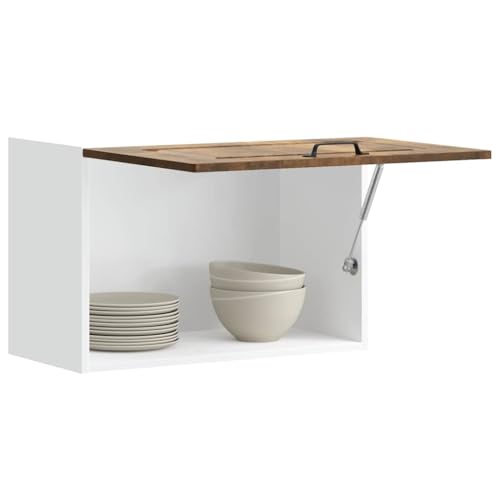 Hommdiy Küchen-Hängeschrank Kalmar Räuchereiche Schrank Küchenschrank Holzwerkstoff Küchenzeile Küchenmöbel Unterschrank 1x Hängeschrank (1 Klapptür) 60 x 31 x 40 cm von Hommdiy