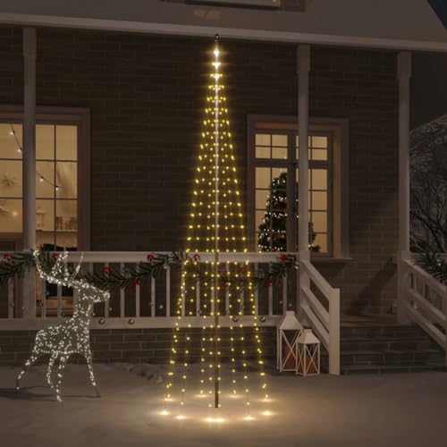 Hommdiy LED-Weihnachtsbaum für Fahnenmast Warmweiß 310 LEDs 300 cm von Hommdiy