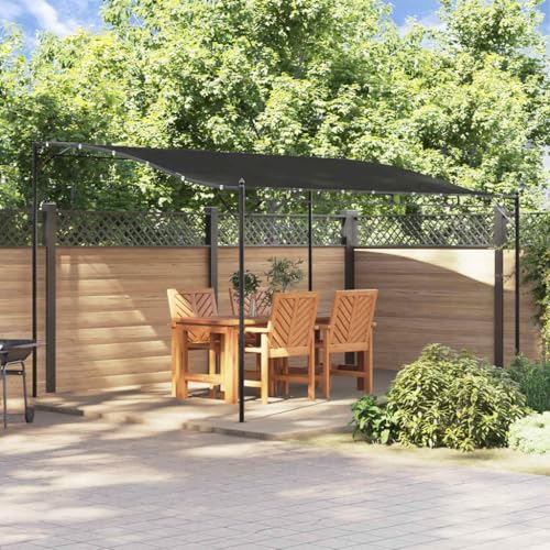 Hommdiy Markise Anthrazit 4x3 m 180 g/m² Stoff und Stahl von Hommdiy