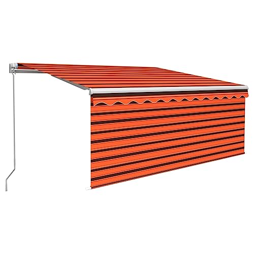 Hommdiy Markise Manuell Einziehbar mit Rollo 3x2,5 m Orange Braun Halterung Sonnenschutz Balkonmarkise Wasserabweisend Hommdiy Markise Manuell Einziehbar mit Rollo 3x2,5 m Orange Braun Halterung Sonnenschutz Balkonmarkise Wasserabweisend von Hommdiy