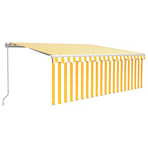 Hommdiy Markise Manuell Einziehbar mit Rollo 4x3 m Gelb & Weiß Halterung Sonnenschutz Balkonmarkise Wasserabweisend Hommdiy Markise Manuell Einziehbar mit Rollo 4x3 m Gelb & Weiß Halterung Sonnenschutz Balkonmarkise Wasserabweisend von Hommdiy