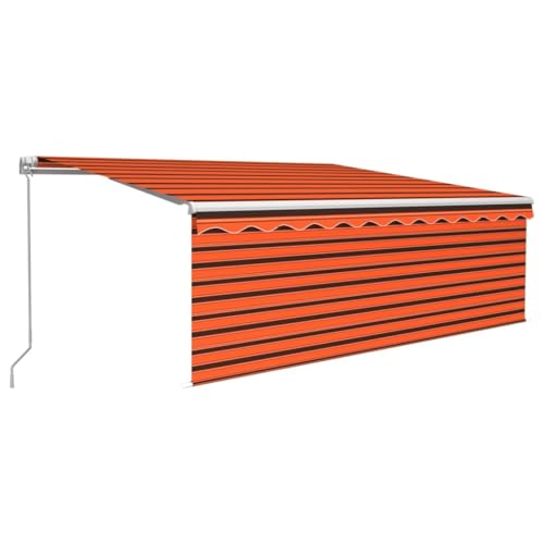 Hommdiy Markise Manuell Einziehbar mit Rollo 4x3 m Orange & Braun Halterung Sonnenschutz Balkonmarkise Wasserabweisend Hommdiy Markise Manuell Einziehbar mit Rollo 4x3 m Orange & Braun Halterung Sonnenschutz Balkonmarkise Wasserabweisend von Hommdiy