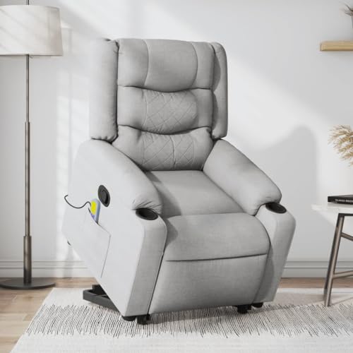 Hommdiy Massagesessel, Sessel mit Aufstehhilfe, Relaxsessel mit Liegefunktion Vibrationsfunktion, Fernsehsessel Liegesessel Aufstehsessel,Stoff Hellgrau,Manuelles Neigesystem,Mit Massage Hommdiy Massagesessel, Sessel mit Aufstehhilfe, Relaxsessel mit Liegefunktion Vibrationsfunktion, Fernsehsessel Liegesessel Aufstehsessel,Stoff Hellgrau,Manuelles Neigesystem,Mit Massage von Hommdiy