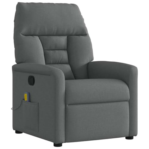 Hommdiy Massagesessel,Massage TV-Sessel, Fernsehsessel Ruhesessel Dunkelgrau,Manuelles Neigesystem,Mit Massage von Hommdiy