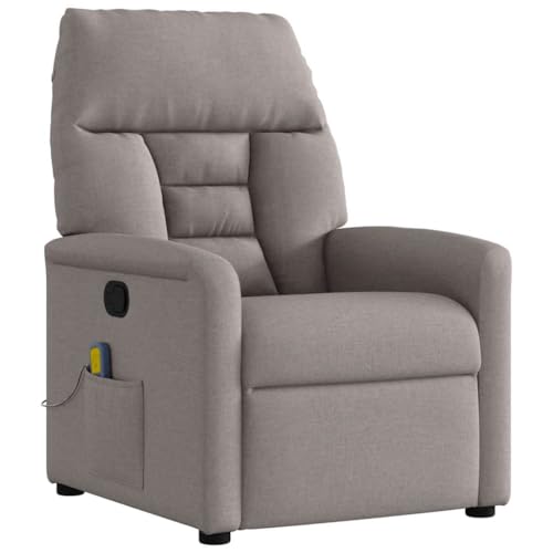 Hommdiy Massagesessel,Massage TV-Sessel, Fernsehsessel Ruhesessel Taupe,Manuelles Neigesystem,Mit Massage von Hommdiy