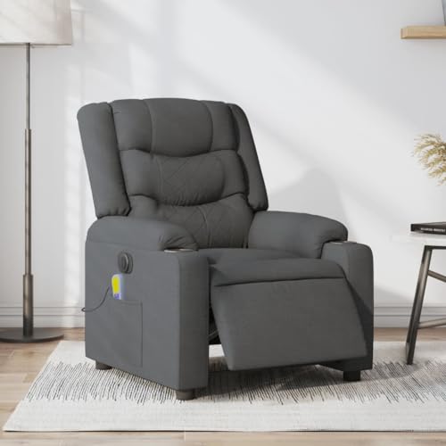 Hommdiy Massagesessel,Massage TV-Sessel,Sessel mit Massagefunktion, Fernsehsessel,Dunkelgrau,Elektrisches Neigungssystem,Mit Massage von Hommdiy