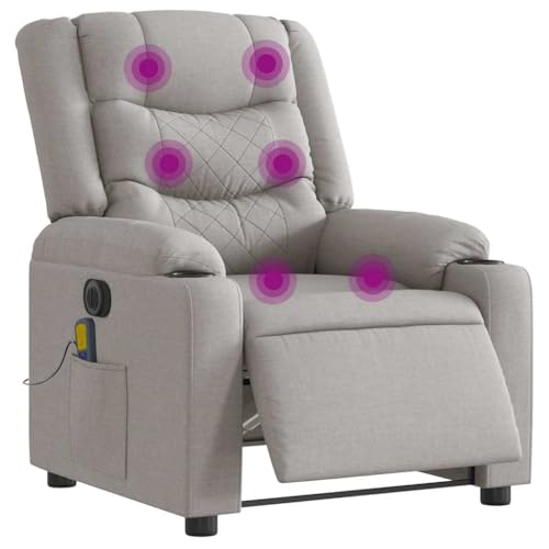 Hommdiy Massagesessel,Massage TV-Sessel,Sessel mit Massagefunktion, Fernsehsessel,Wolkengrau,Elektrisches Neigungssystem,Mit Massage von Hommdiy