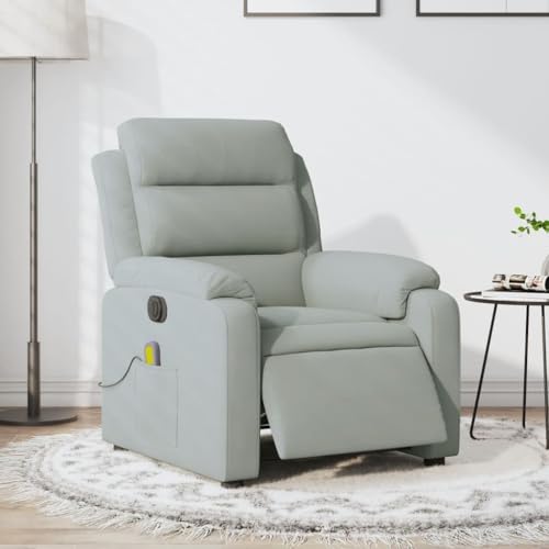 Hommdiy Massagesessel Elektrisch Hellgrau Indoor-Familien-Massagesessel Samt von Hommdiy