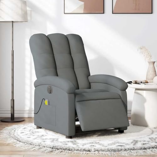 Hommdiy Massagesessel Fernsehsessel Elektrisch Dunkelgrau Stoff von Hommdiy
