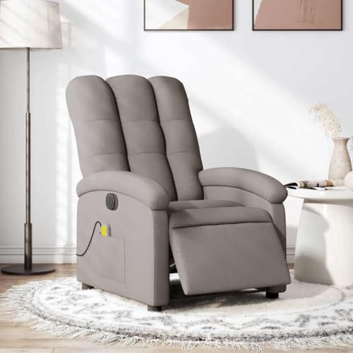 Hommdiy Massagesessel Fernsehsessel Elektrisch Taupe Stoff von Hommdiy