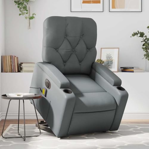 Hommdiy Massagesessel Fernsehsessel Relaxsessel mit Liegefunktion Liegesessel mit Aufstehhilfe Elektrisch Grau Kunstleder Hommdiy Massagesessel Fernsehsessel Relaxsessel mit Liegefunktion Liegesessel mit Aufstehhilfe Elektrisch Grau Kunstleder von Hommdiy